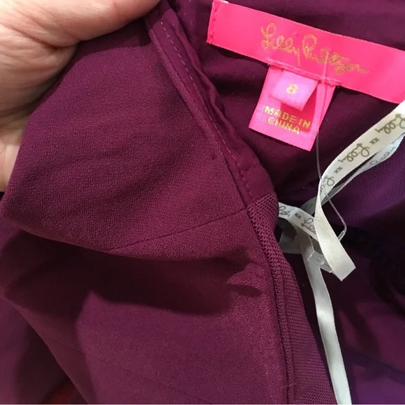 Lilly Pulitzer Women 8 Rosalie Strapless Jumpsuit Amarena Cherry Corset New - Picture 7 of 8